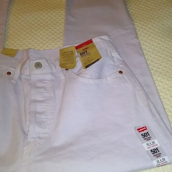 NWT Levy's 501 32x26 lilac cropped straight leg jeans - Picture 6 of 14